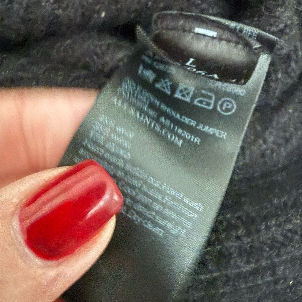 All Saints Charcoal V-Neck  Cold Shoulder Sweater - Picture 11 of 12
